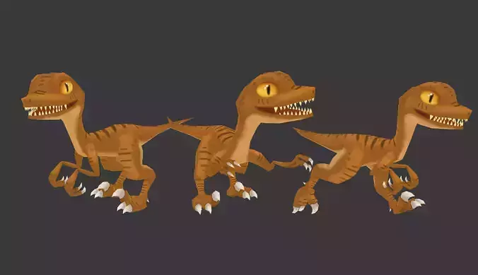 Low Poly Raptor Animated