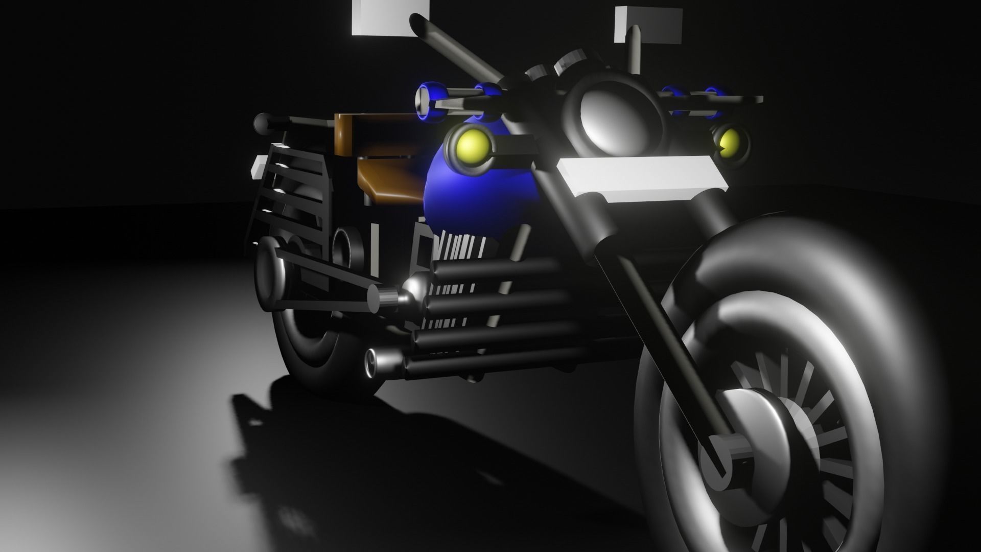 Blue Chopper Low-poly 3D model_1