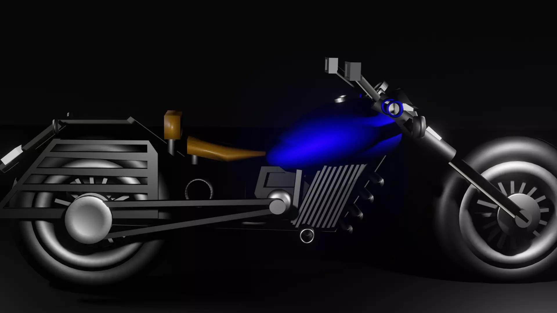 Blue Chopper Low-poly 3D model_0