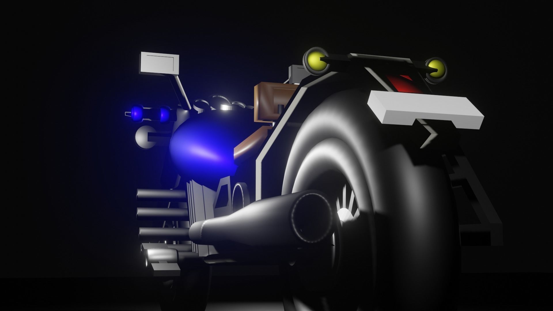 Blue Chopper Low-poly 3D model_3