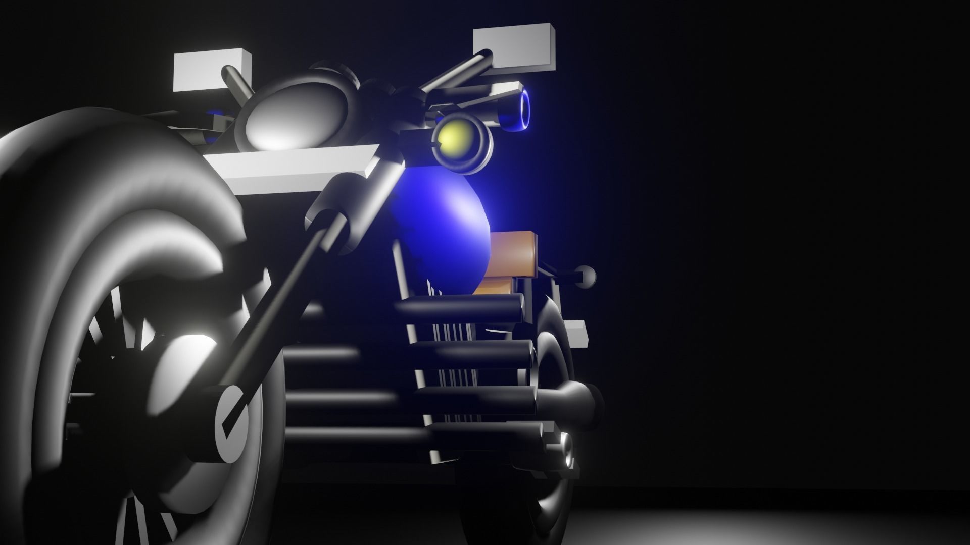 Blue Chopper Low-poly 3D model_5