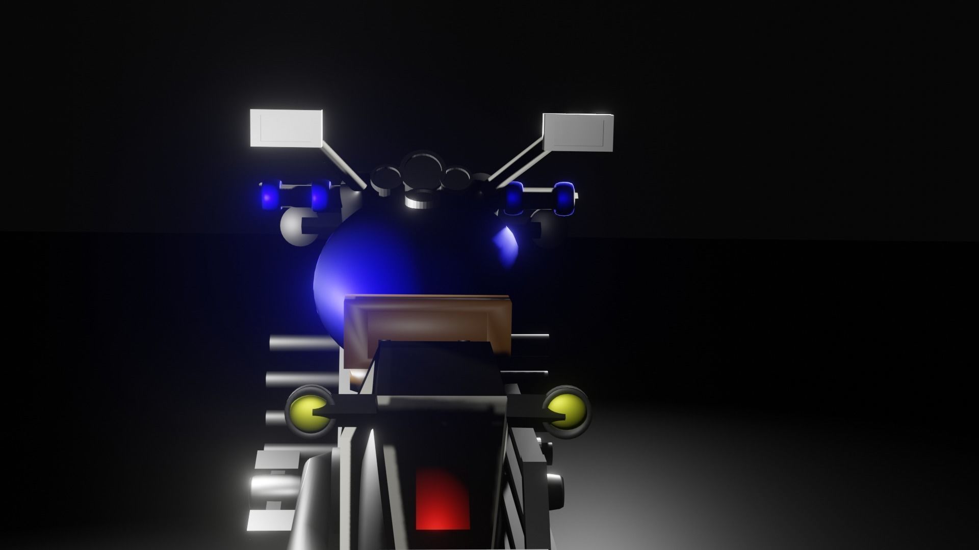 Blue Chopper Low-poly 3D model_2