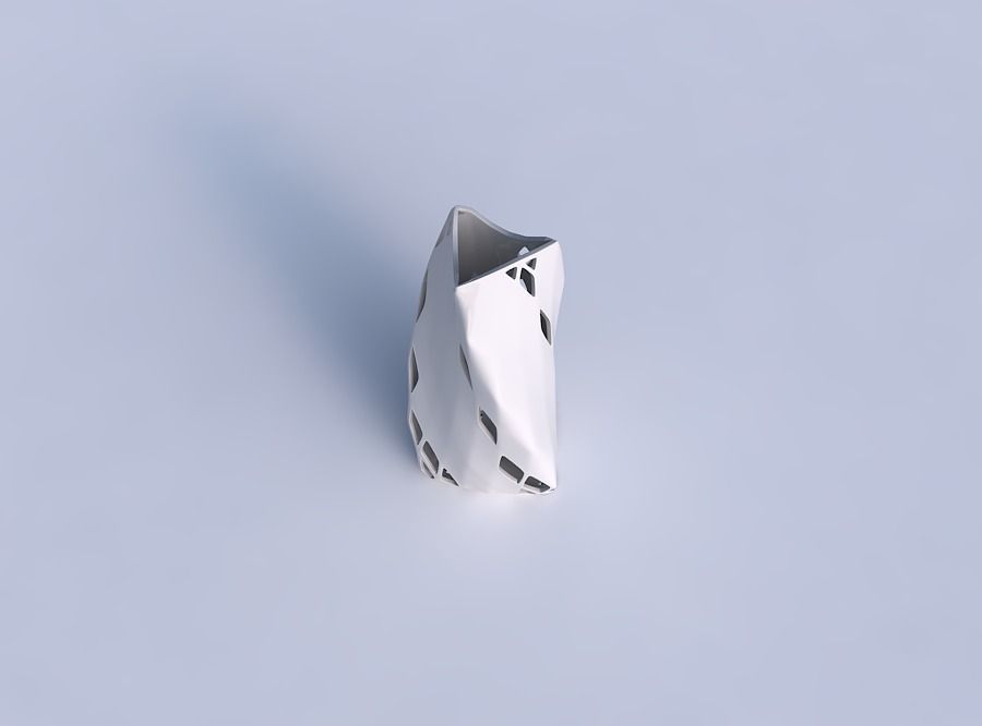 Vase twist curved tipping triangle 2 with diagonal grid latti... 3D print model_1