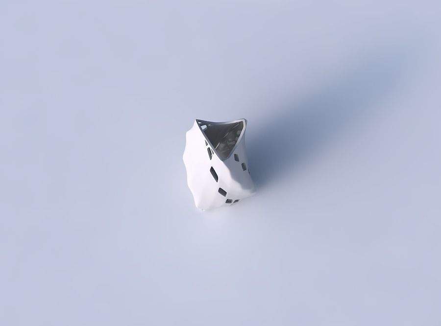 Vase twist curved tipping triangle 2 with diagonal grid latti... 3D print model_2