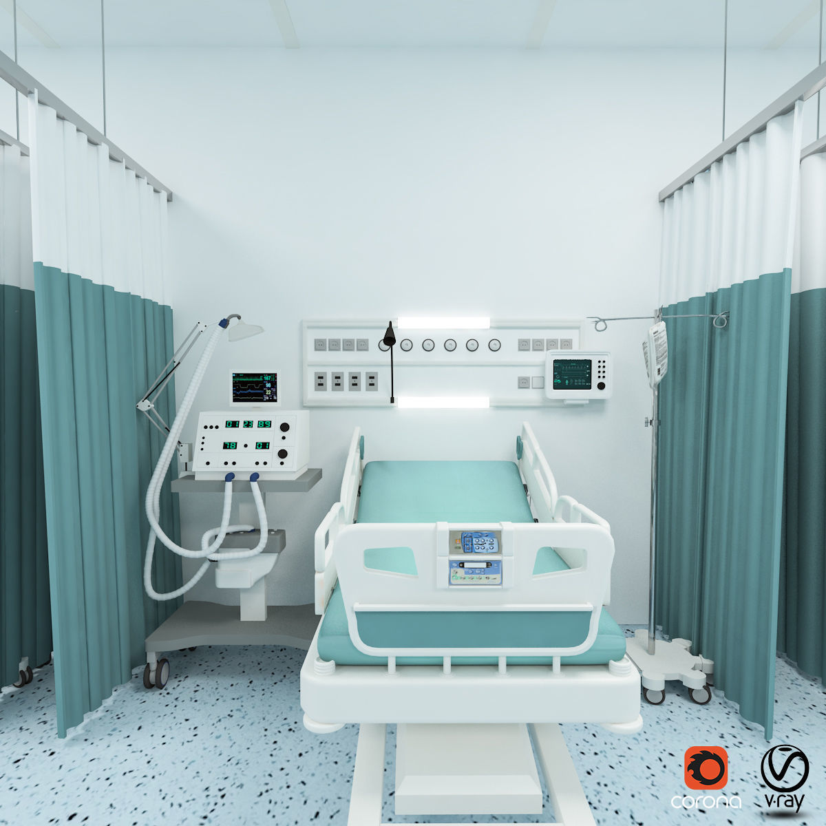 Medical Patient Room 3D model_2