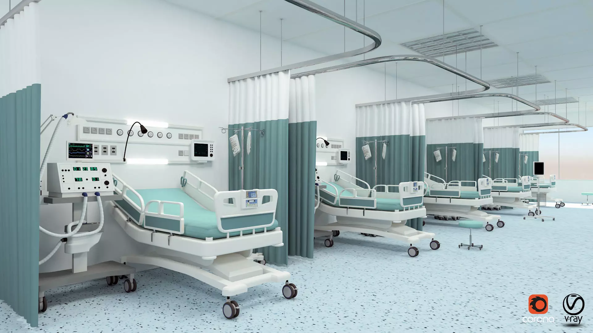 Medical Patient Room 3D model_0