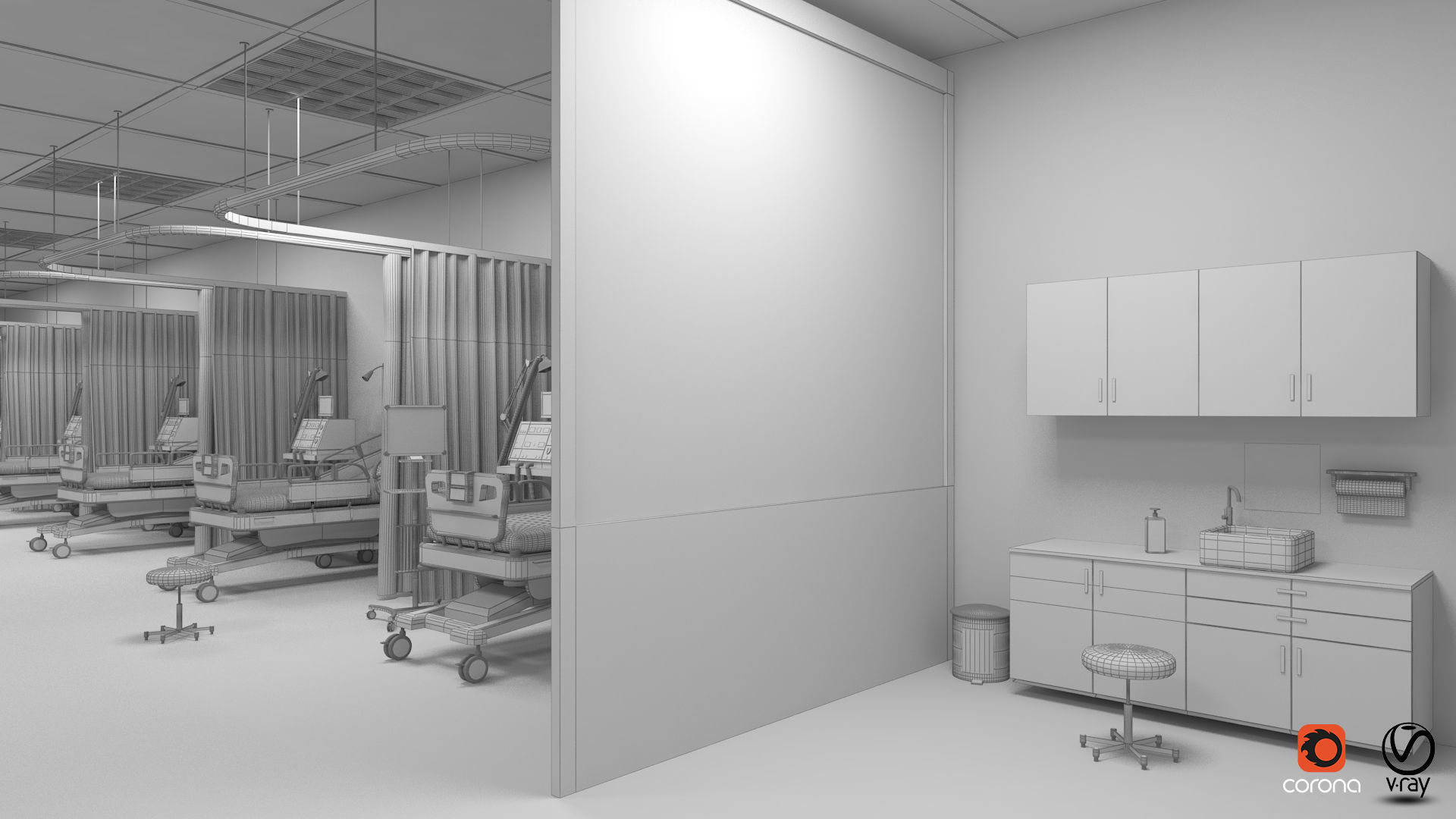 Medical Patient Room 3D model_7