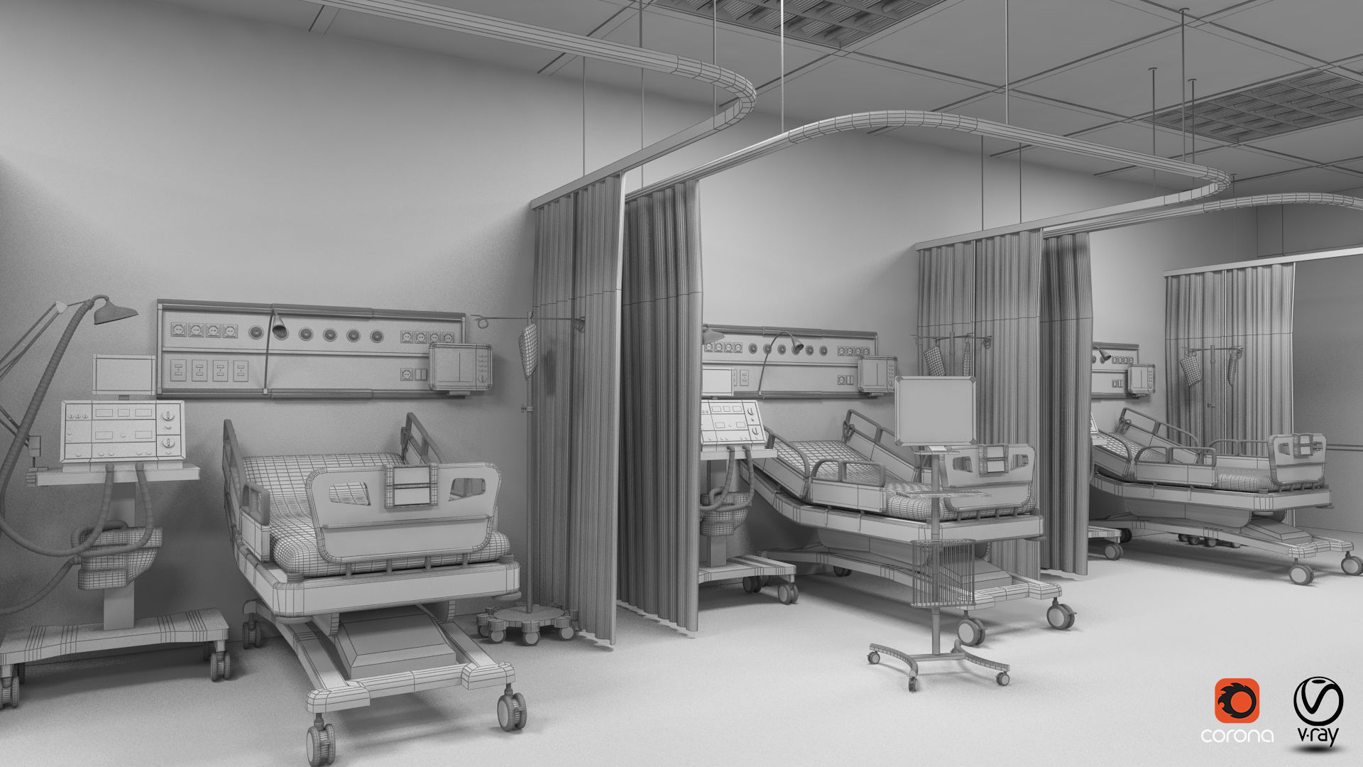 Medical Patient Room 3D model_6