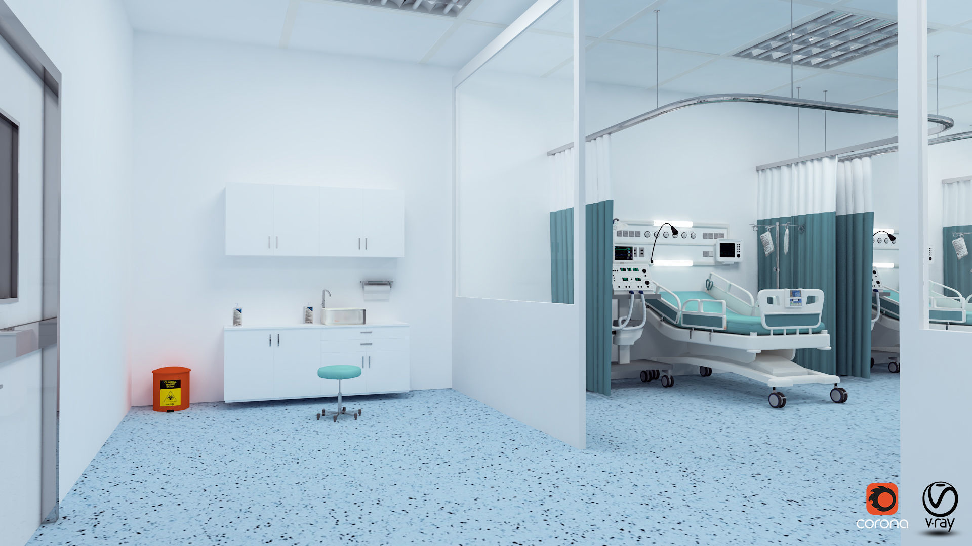 Medical Patient Room 3D model_4