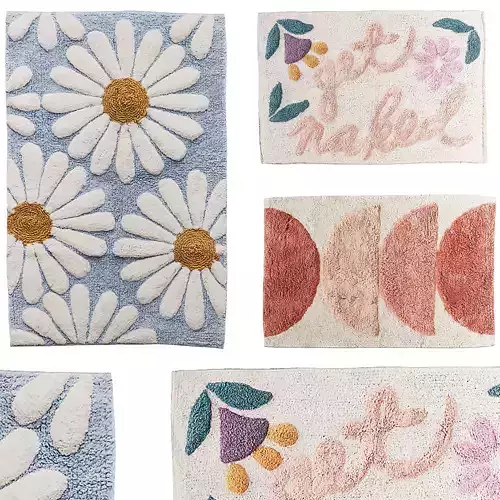Urban Outfitters Bath Mats Set 2