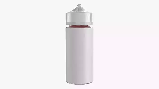 Vapor liquid bottle large with transparent cap 3D model