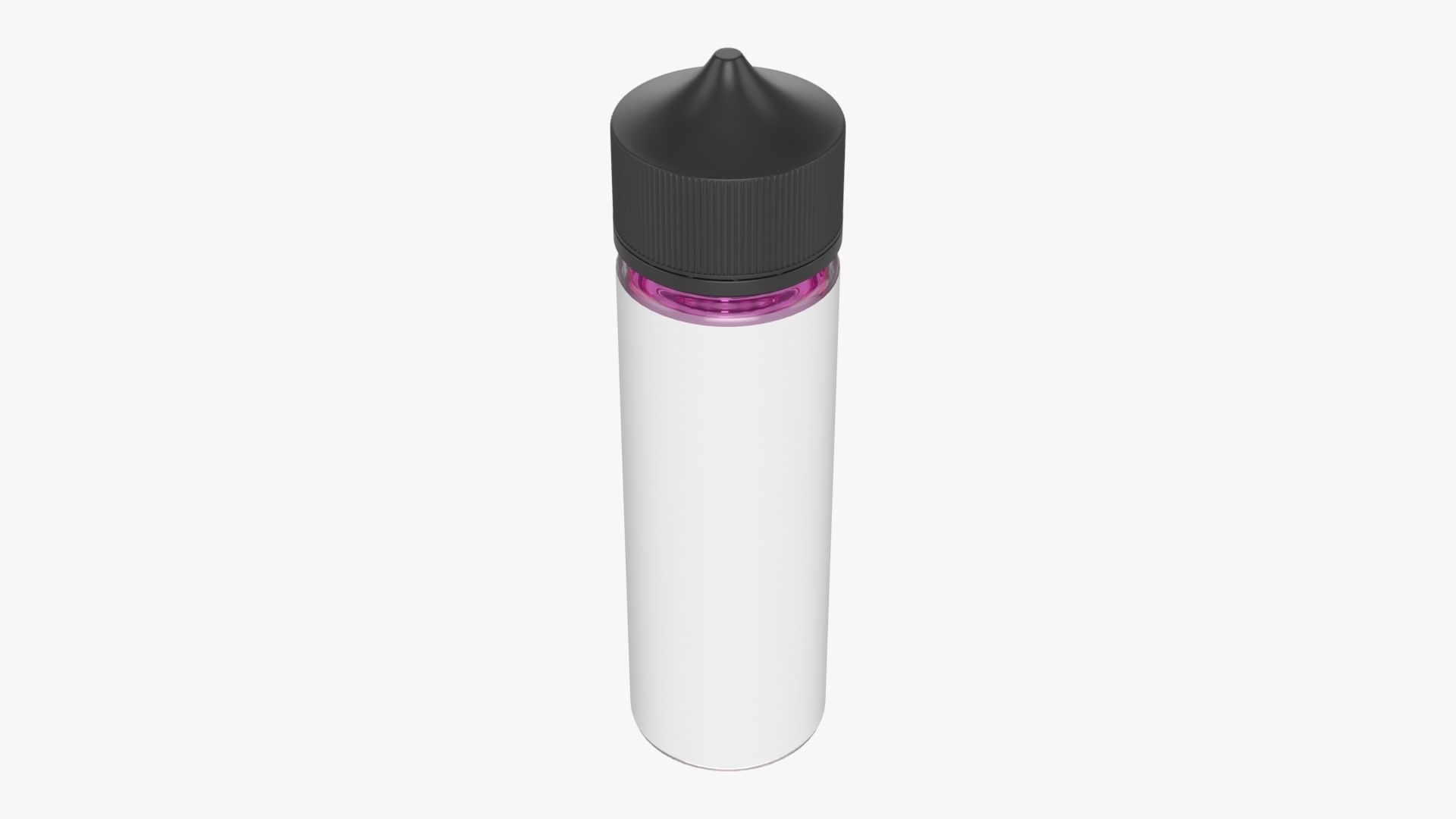 Vapor liquid bottle medium with black cap 3D model_2