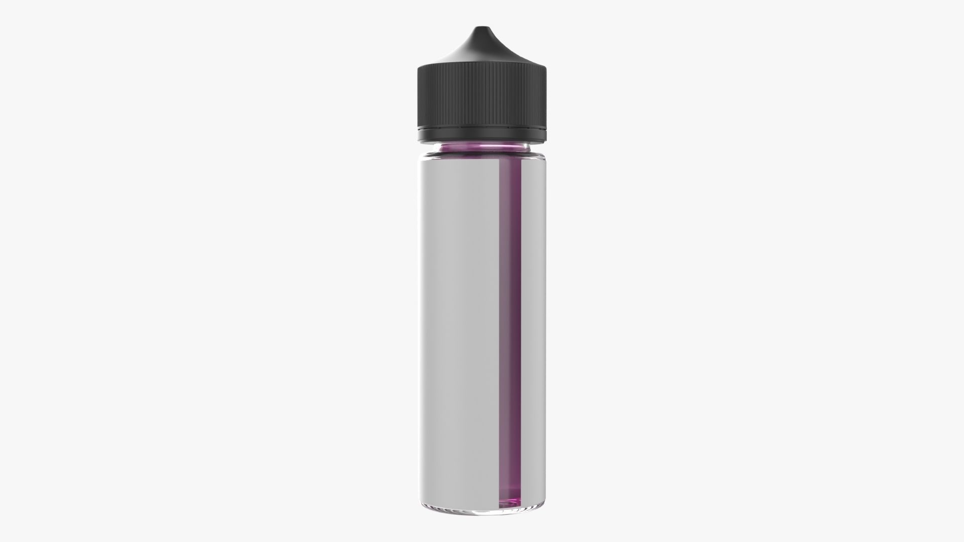 Vapor liquid bottle medium with black cap 3D model_1