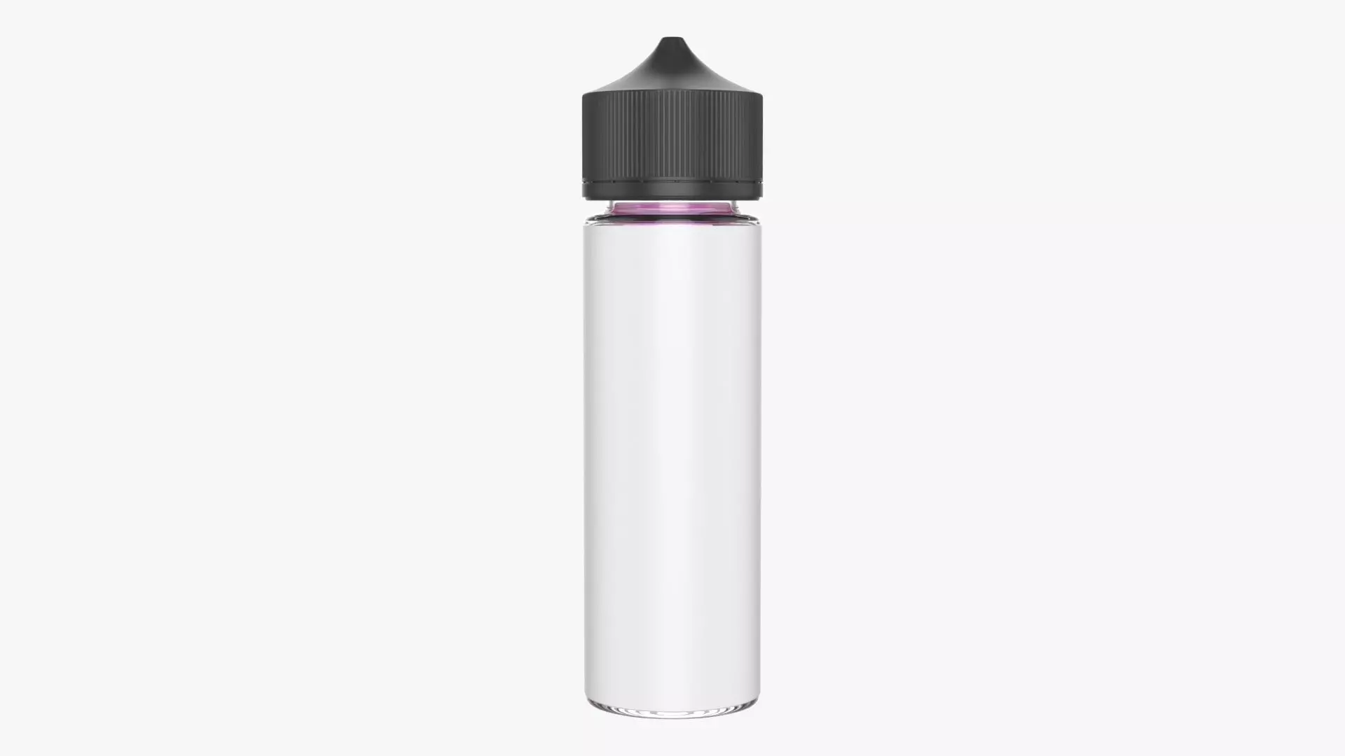 Vapor liquid bottle medium with black cap 3D model_0