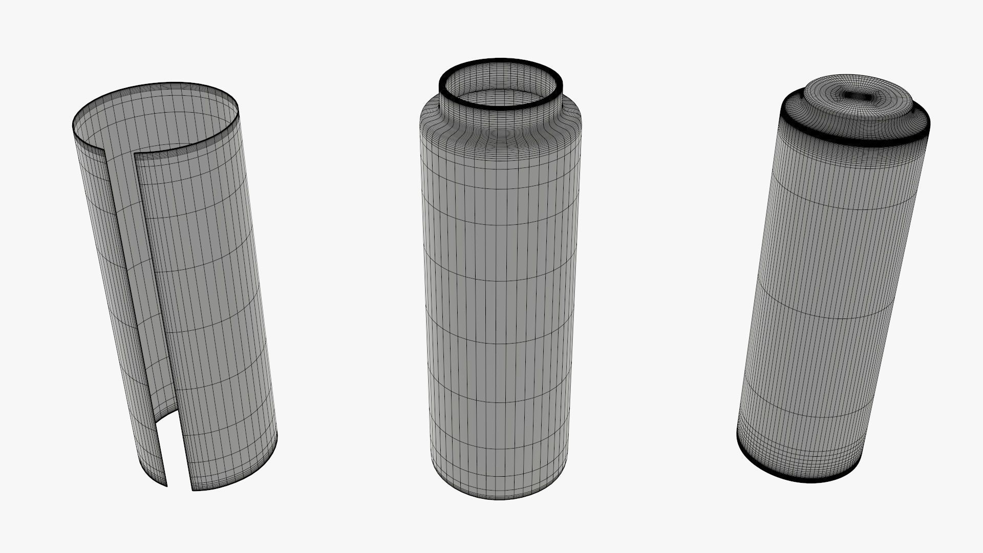 Vapor liquid bottle medium with black cap 3D model_6