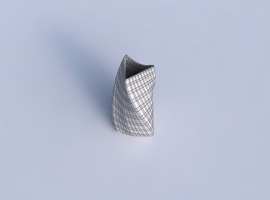 Vase twist curved tipping triangle 2 with distorted grid plates 3D print model_6