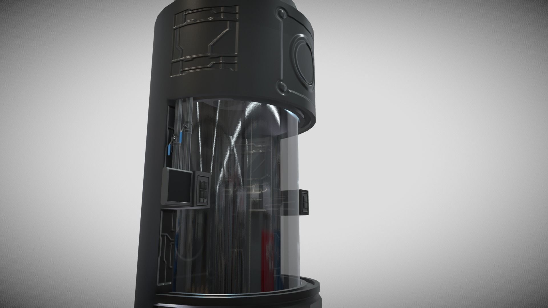 Cryo Pod Low-poly 3D model_6