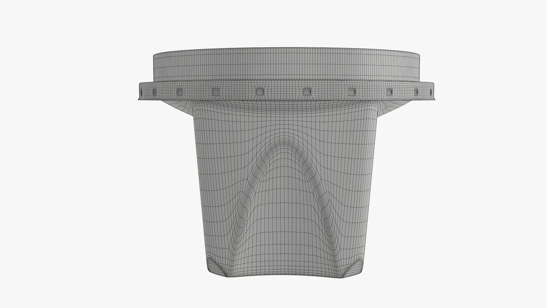 Yoghurt plastic box with paper wrap 3D model_8