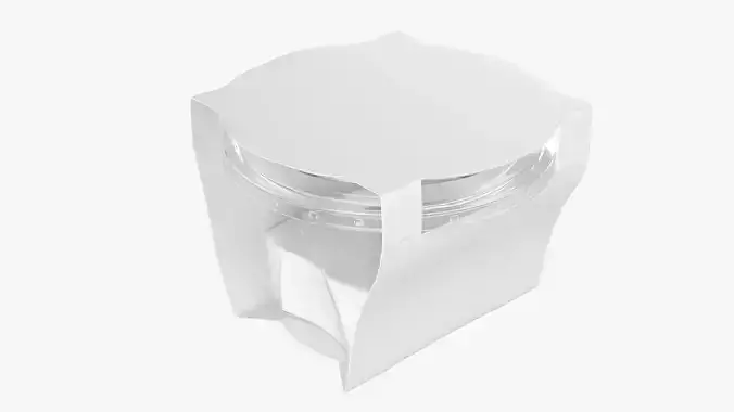 Yoghurt plastic box with paper wrap