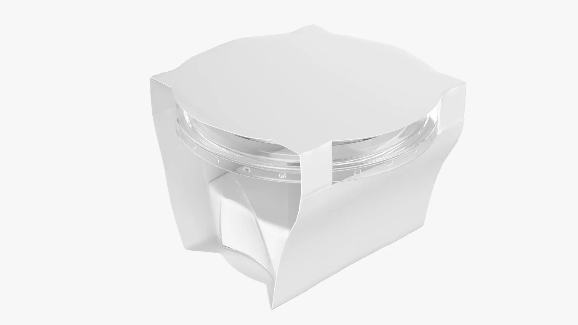 Yoghurt plastic box with paper wrap 3D model_0