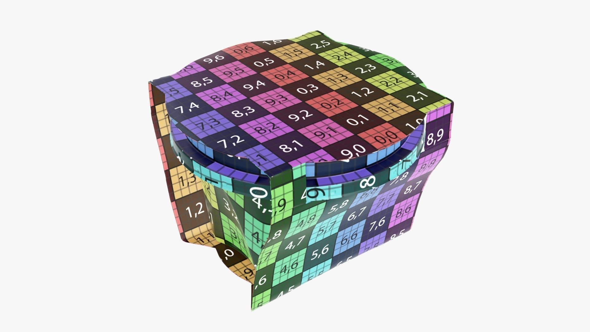 Yoghurt plastic box with paper wrap 3D model_12