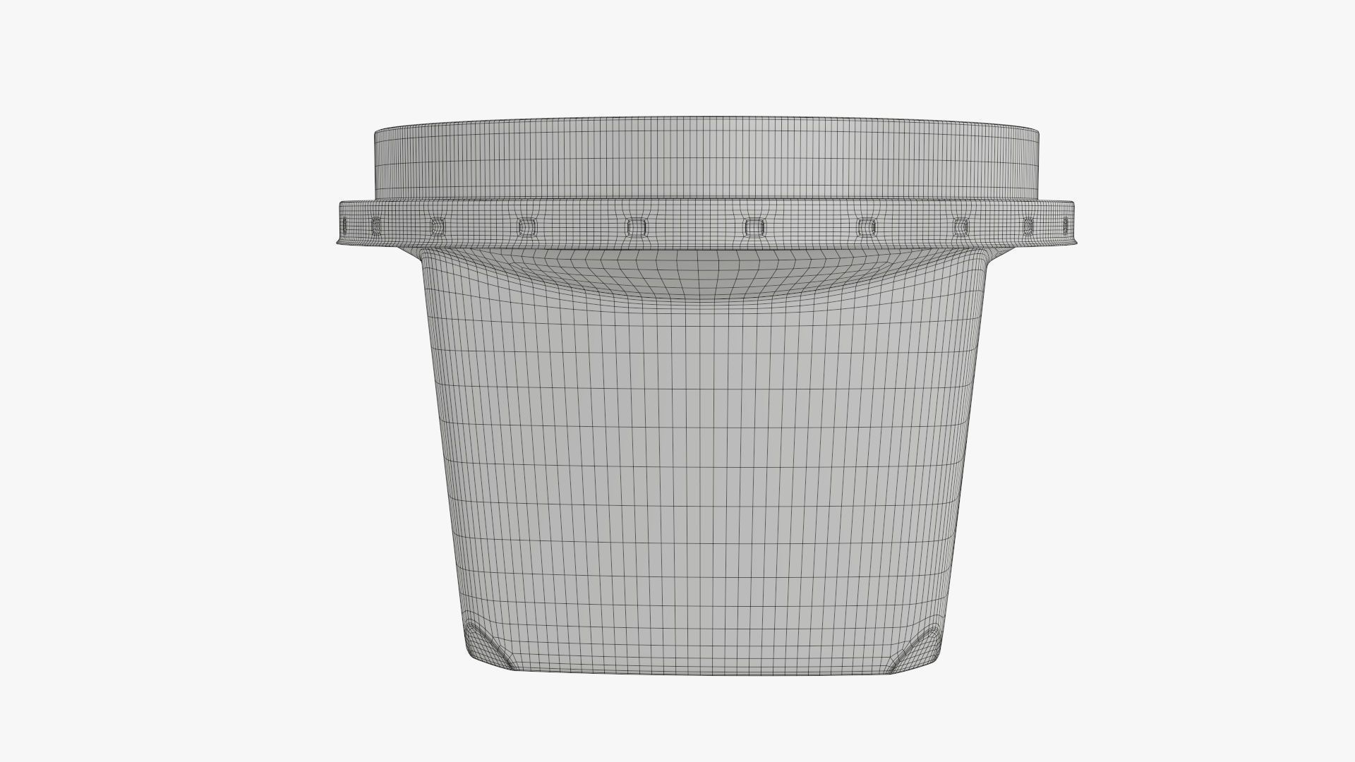 Yoghurt plastic box with paper wrap 3D model_7