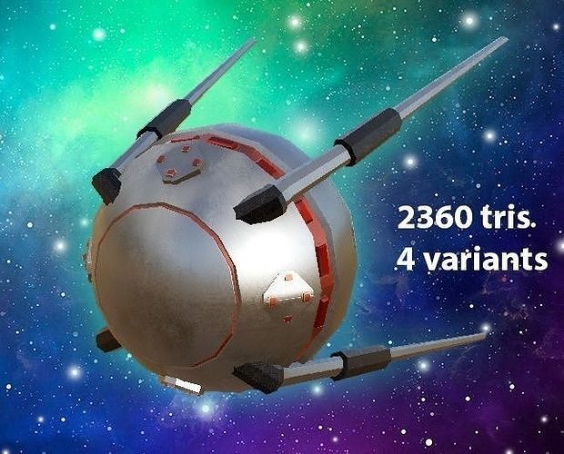 Satellite Sphere LOW POLY 2360 tris Low-poly 3D model