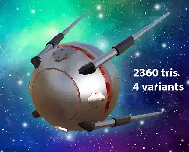 Satellite Sphere LOW POLY 2360 tris Low-poly 3D model