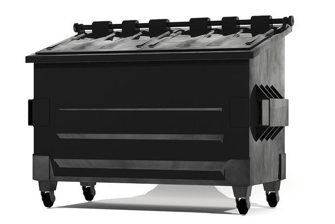Dumpster trash can on wheels Low-poly 3D model