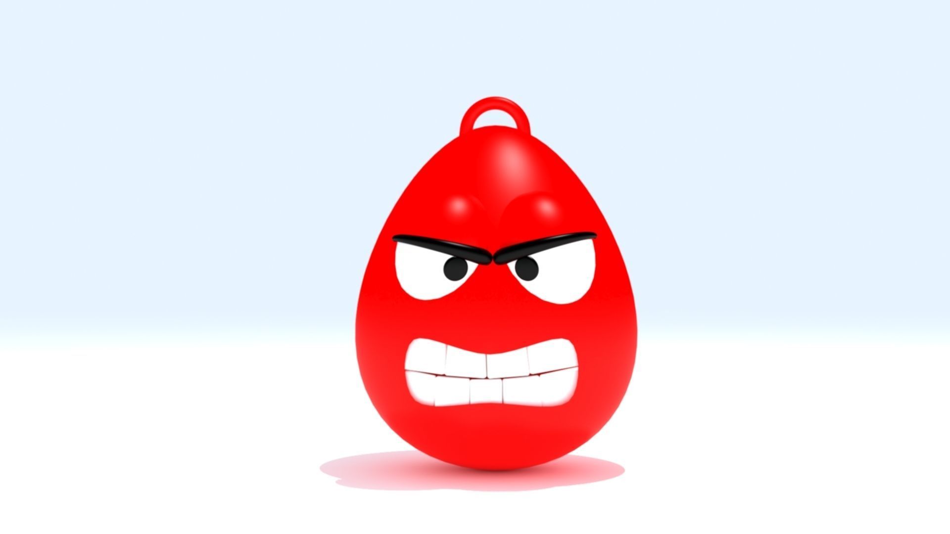 Angry Emoji Keychain 3D print model_2