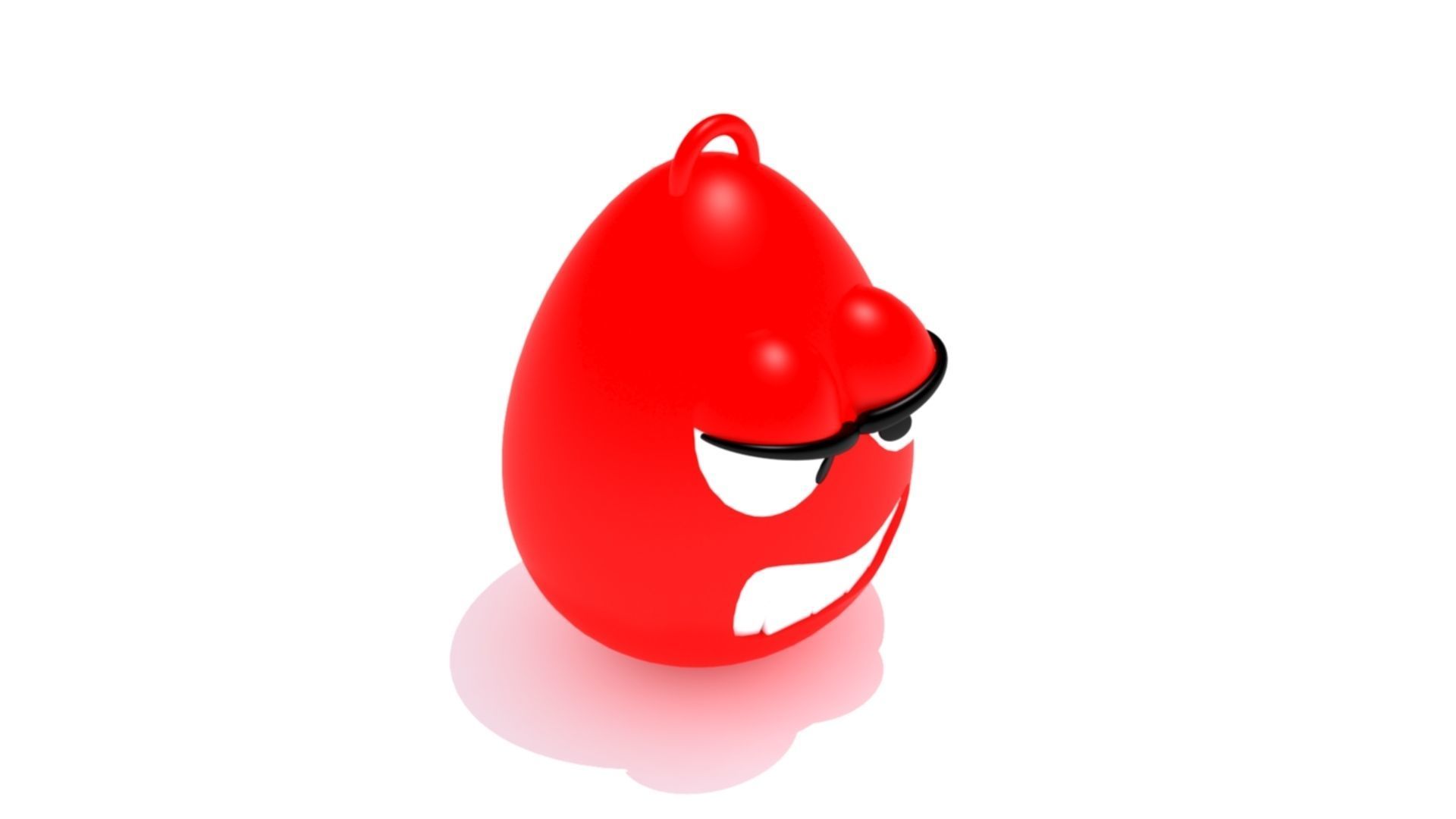 Angry Emoji Keychain 3D print model_1