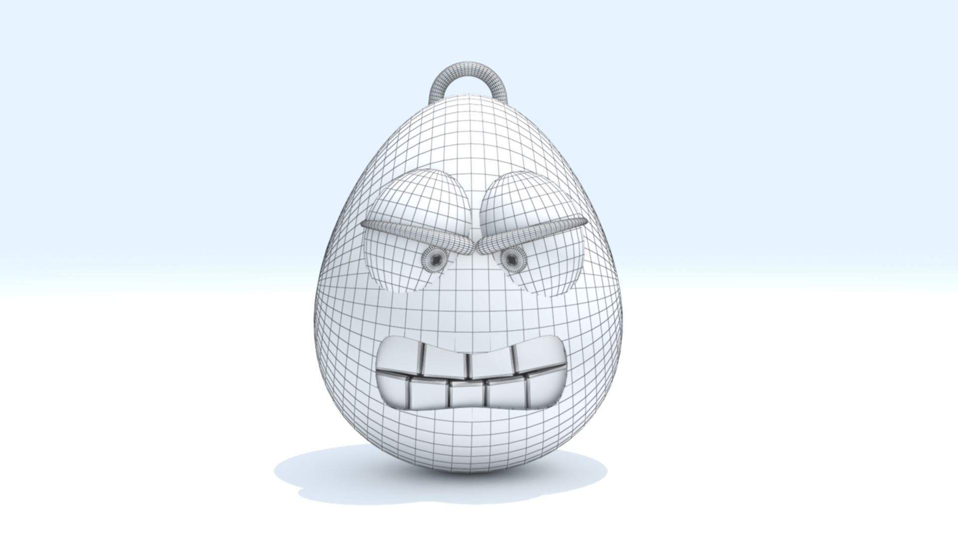 Angry Emoji Keychain 3D print model_7