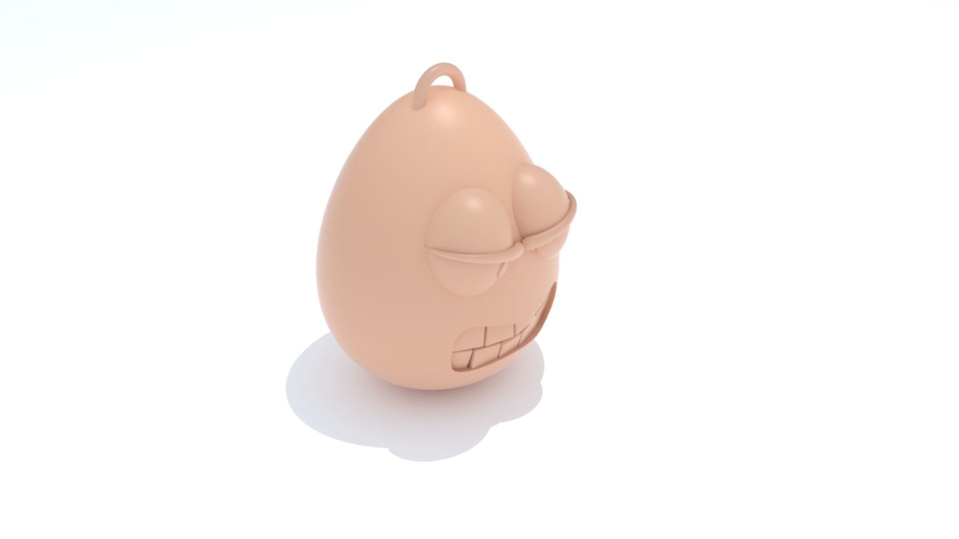 Angry Emoji Keychain 3D print model_9