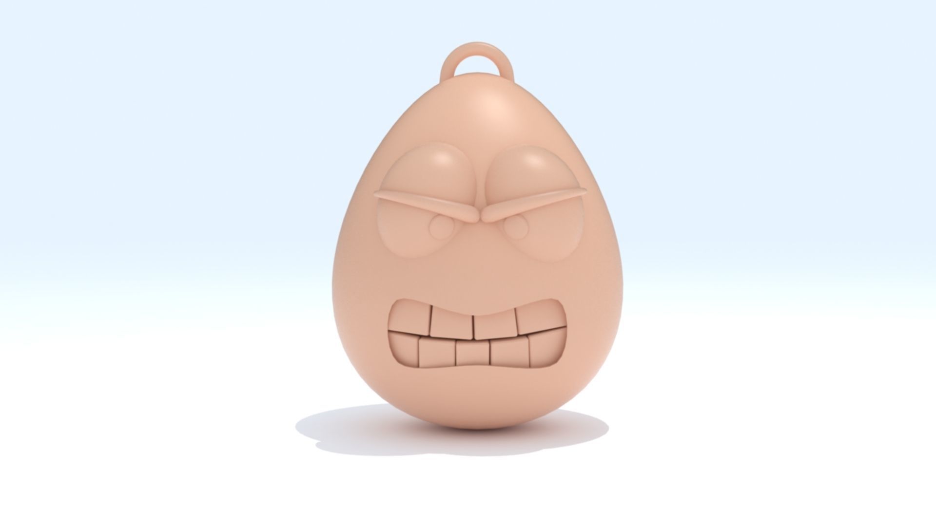 Angry Emoji Keychain 3D print model_10