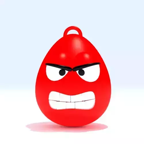 Angry Emoji Keychain 3D print model