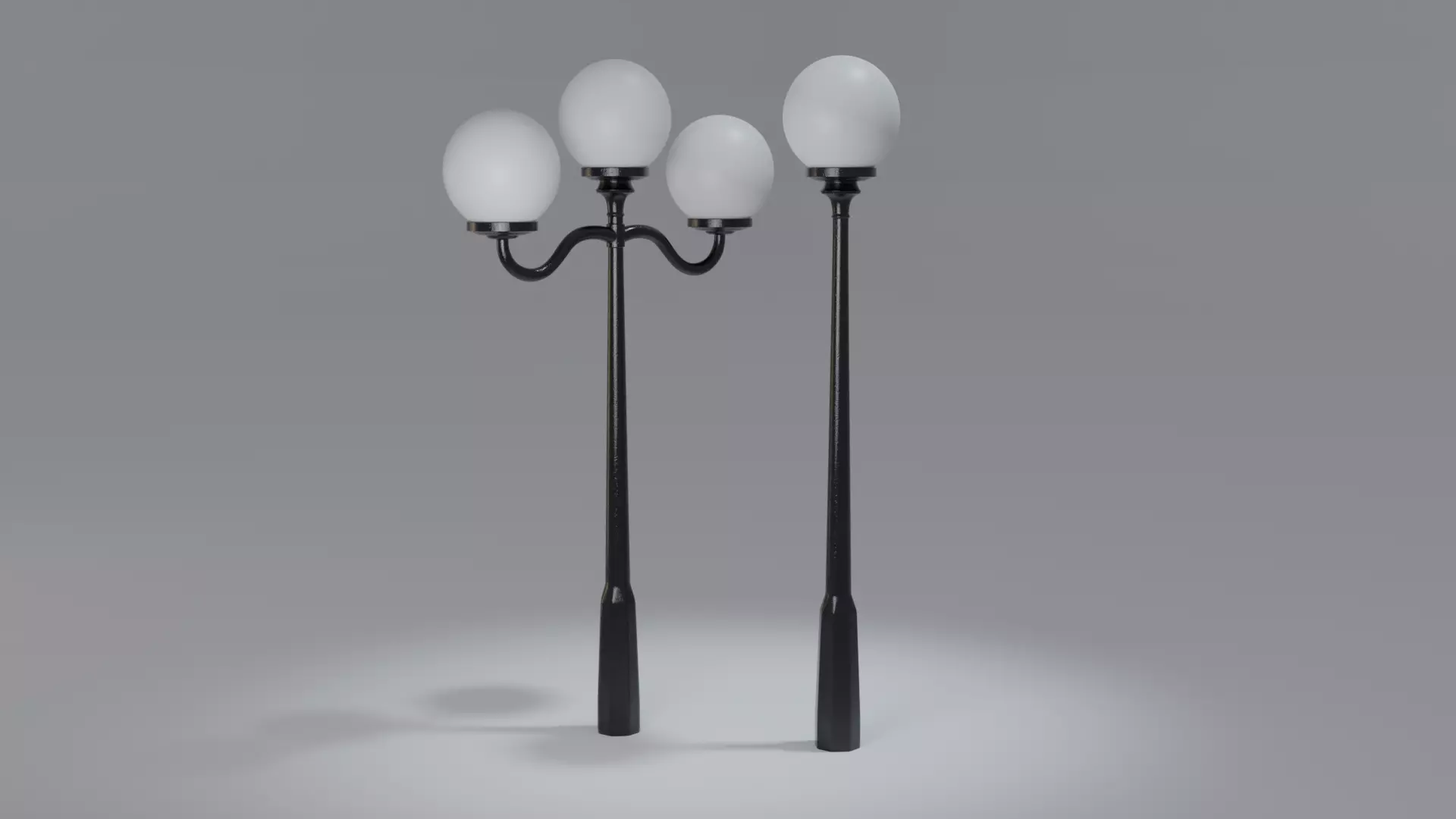 Lamp Post Low-poly 3D model_0