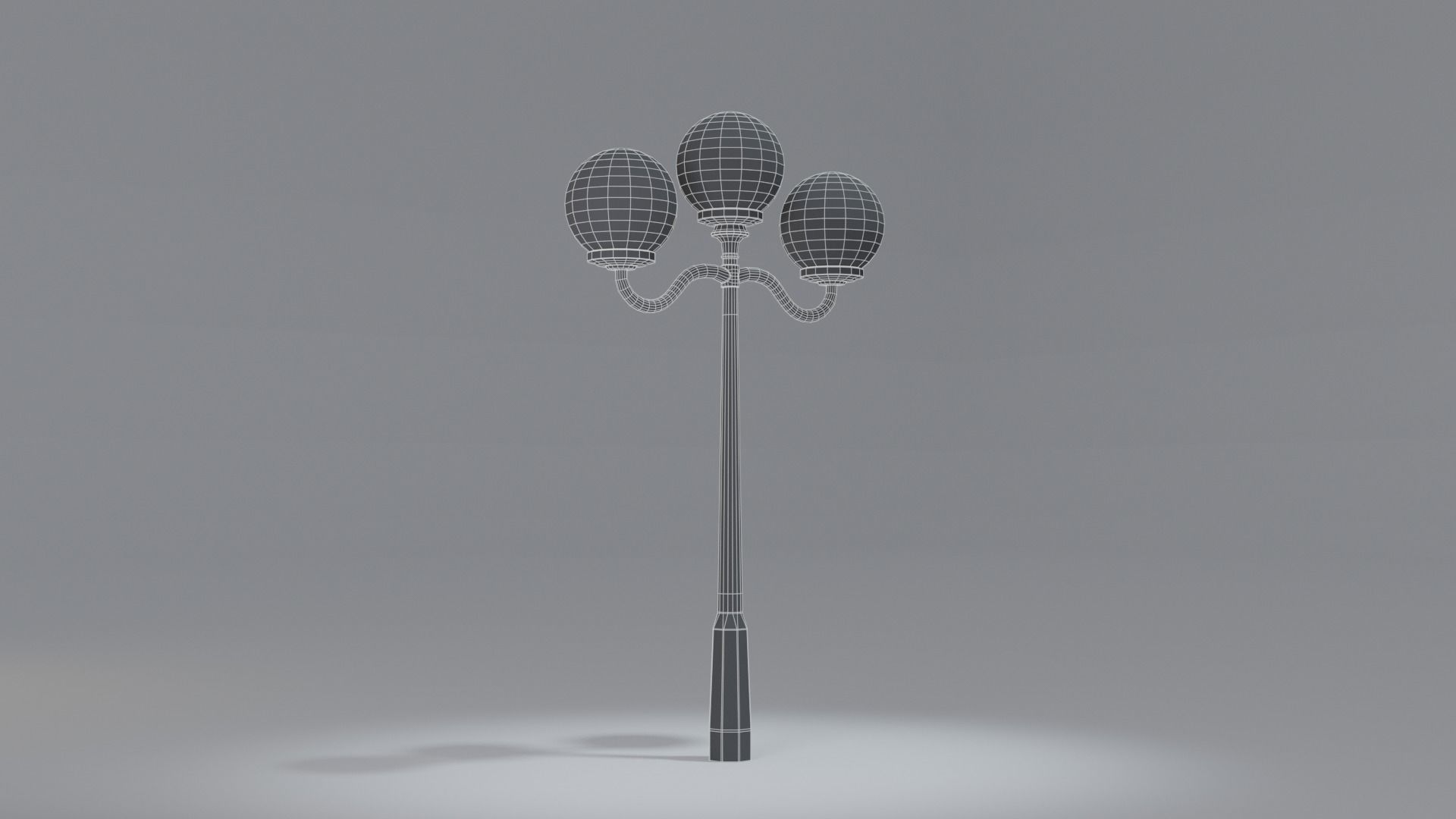 Lamp Post Low-poly 3D model_5