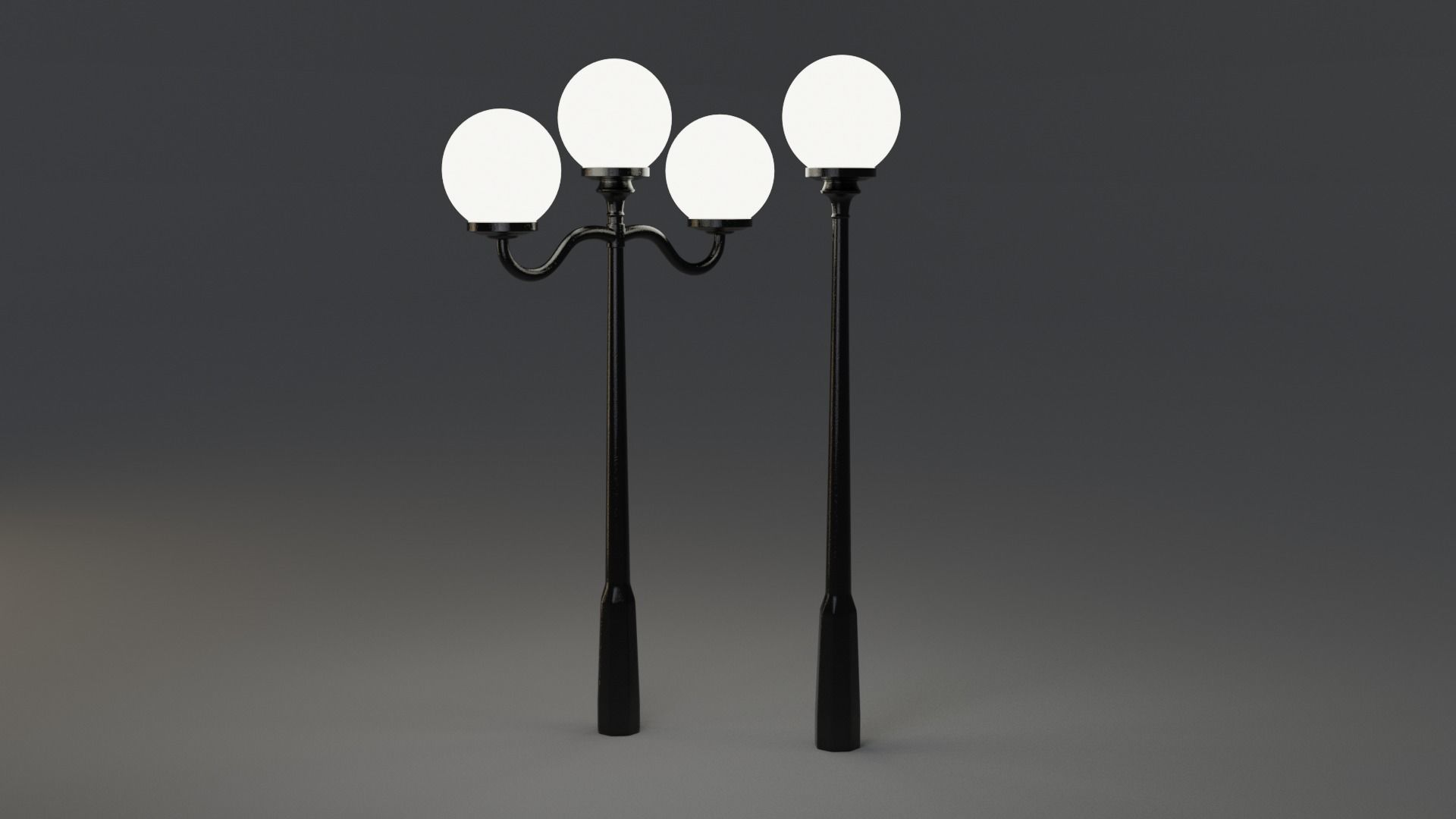 Lamp Post Low-poly 3D model_1