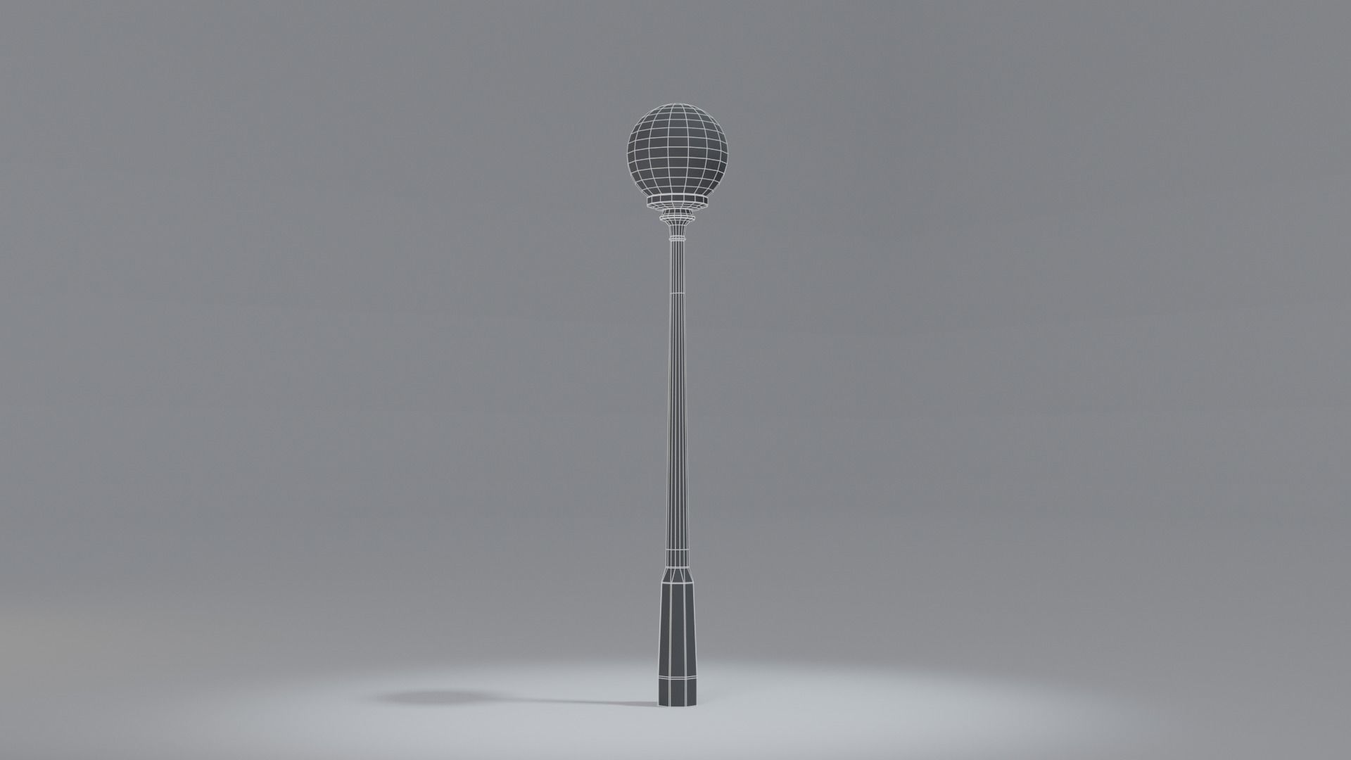 Lamp Post Low-poly 3D model_3