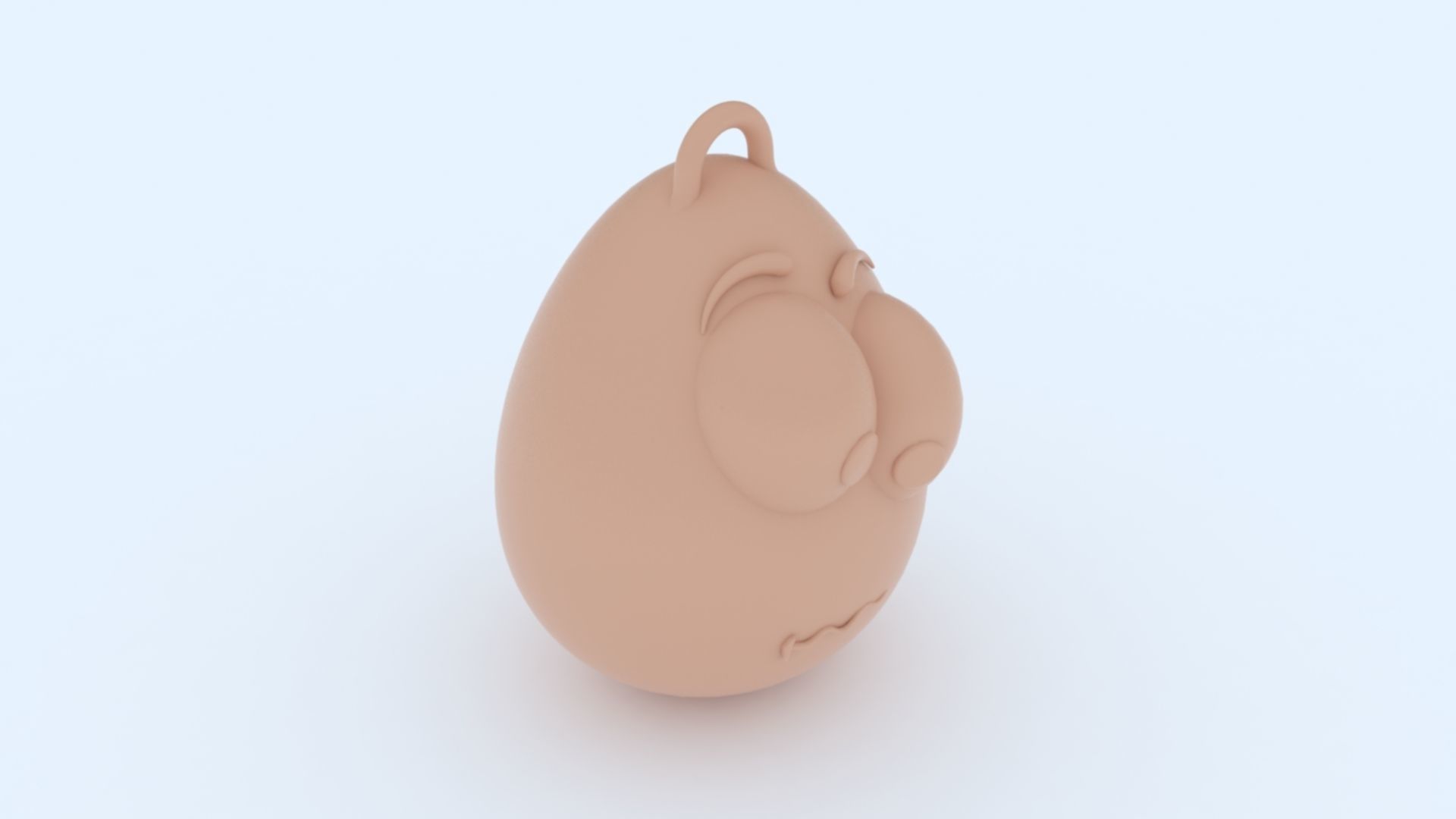 Confused Emoji Keychain 3D print model_12