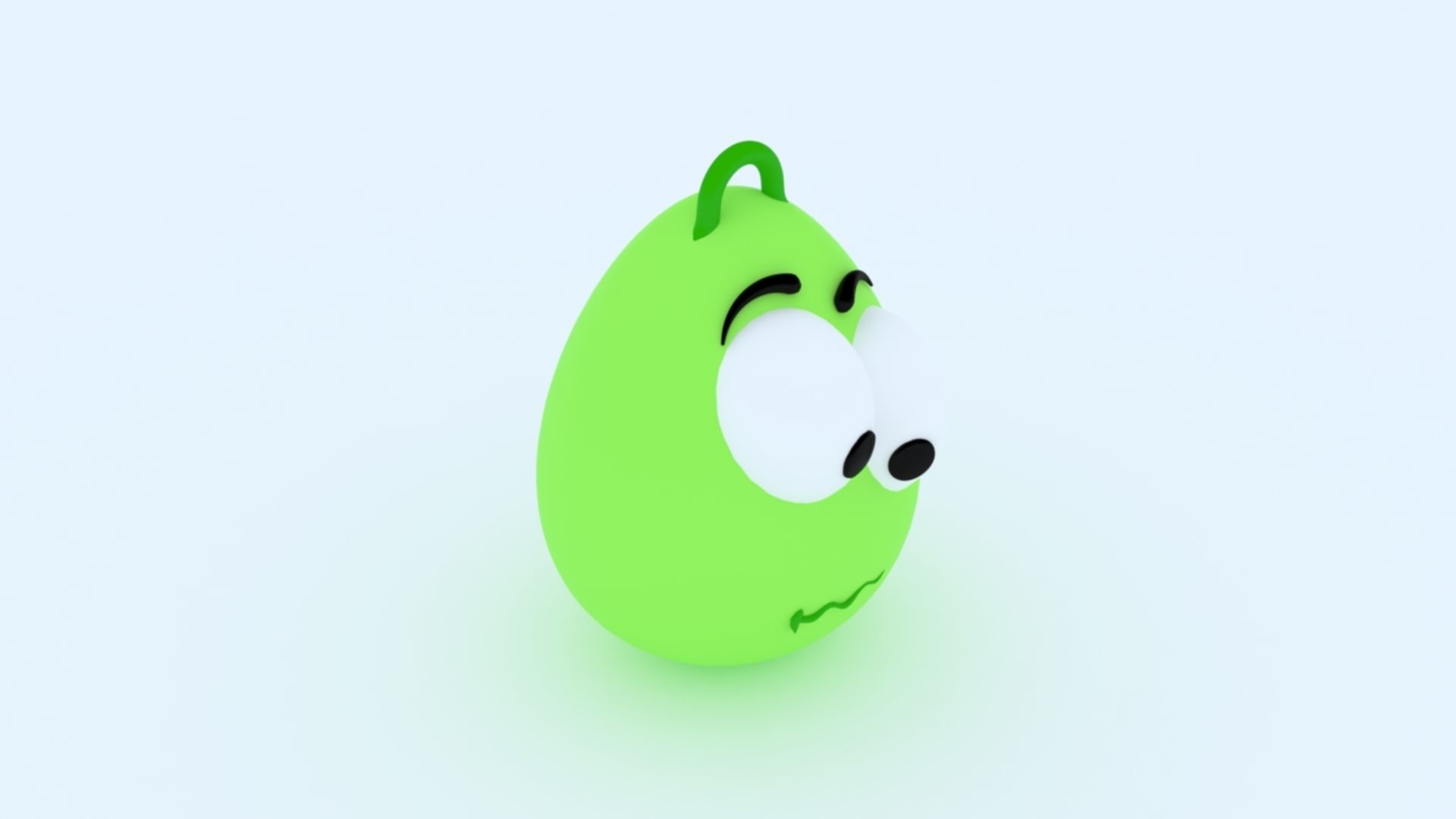 Confused Emoji Keychain 3D print model_1