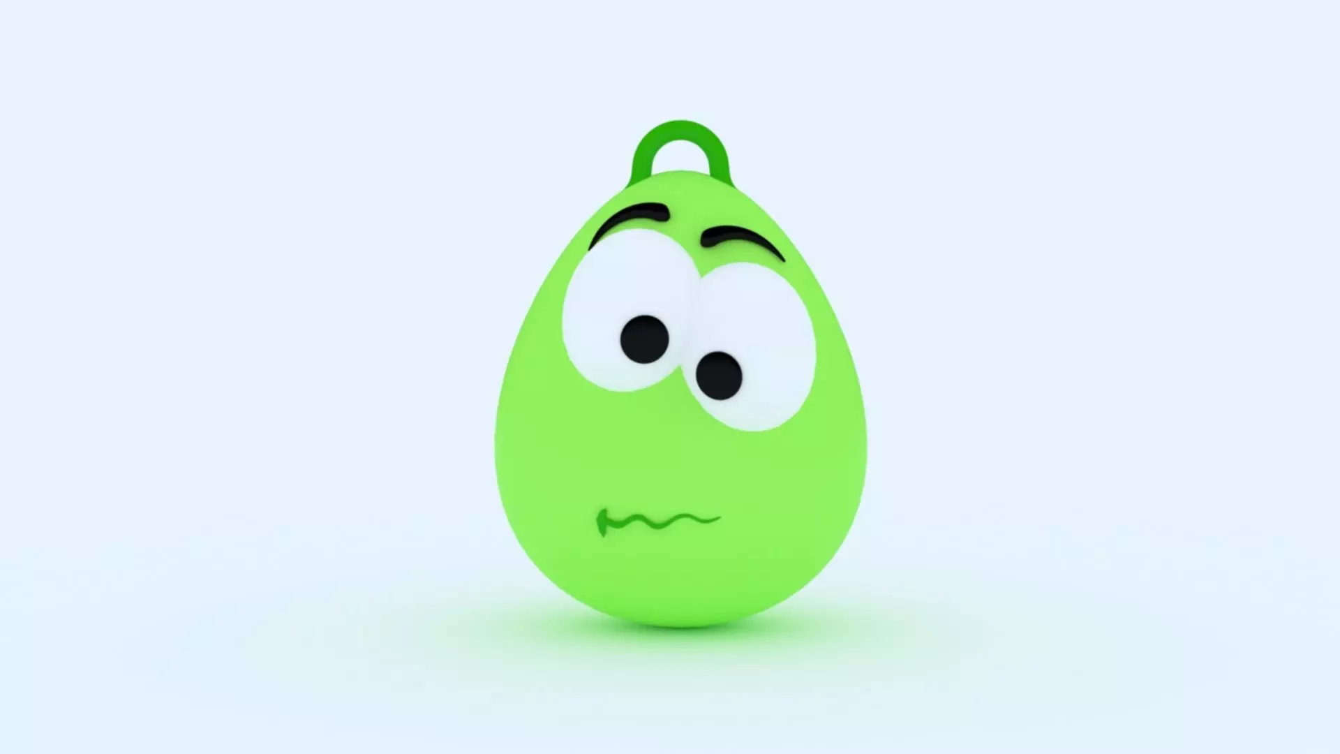Confused Emoji Keychain 3D print model_0