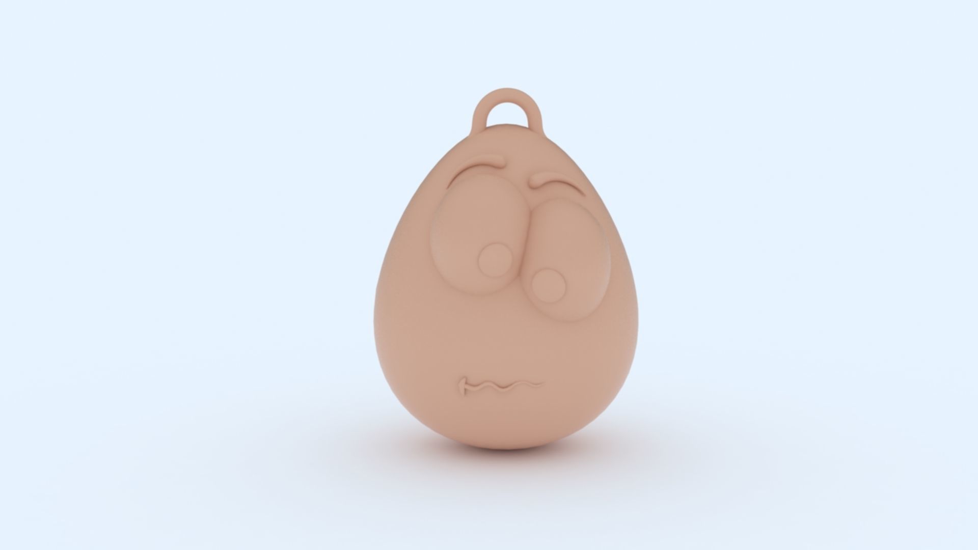 Confused Emoji Keychain 3D print model_10