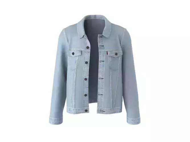 Jeans jacket levis style 3D model
