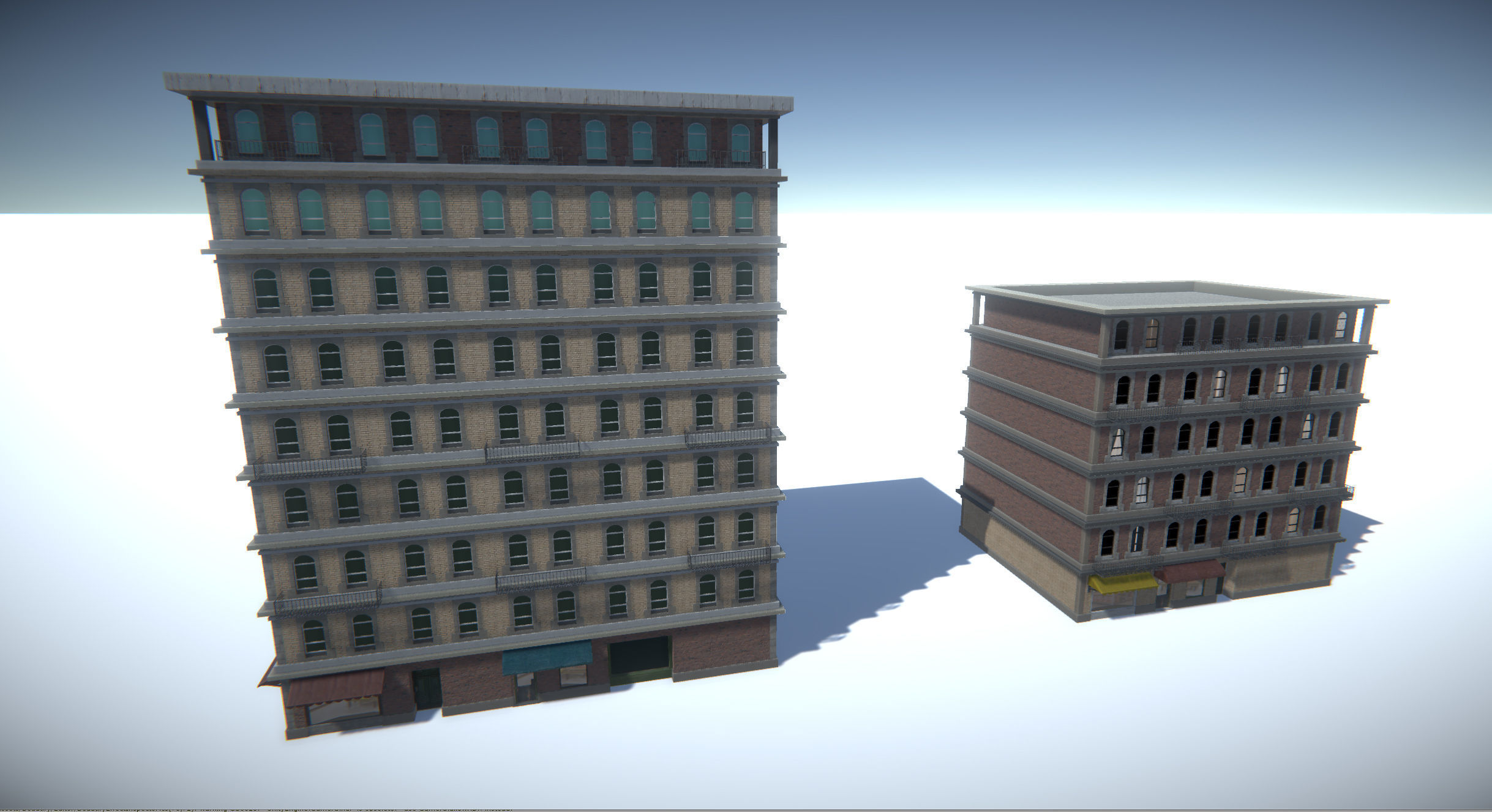 Modular Building Set Low-poly 3D model_23