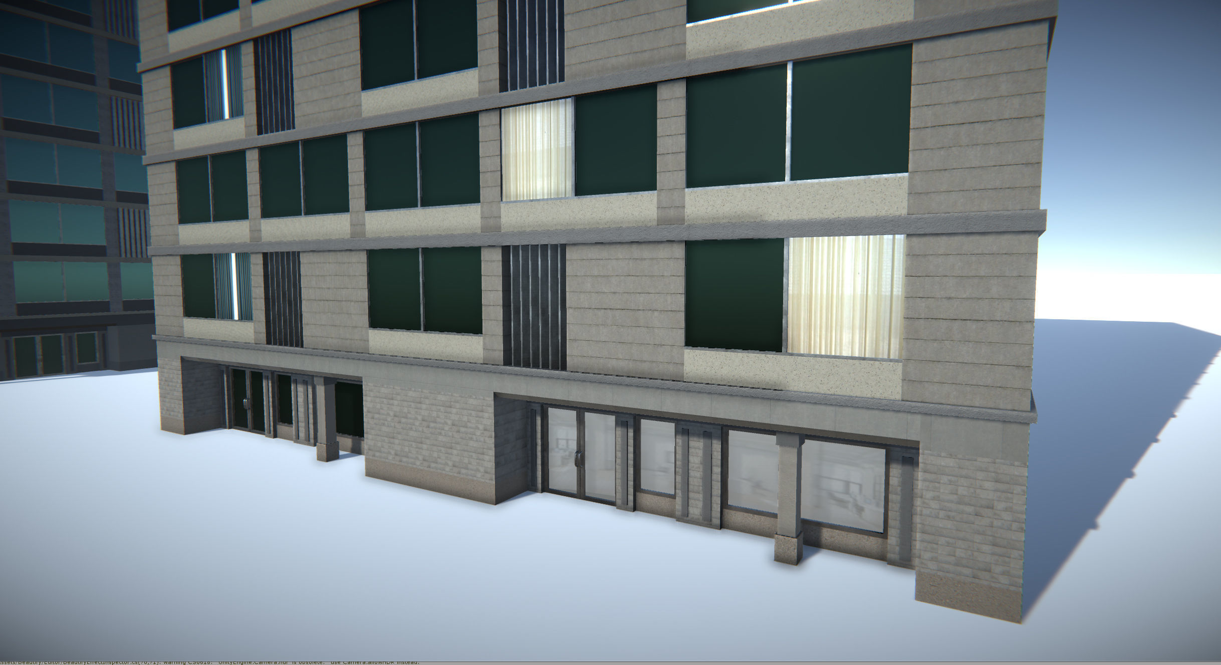 Modular Building Set Low-poly 3D model_11