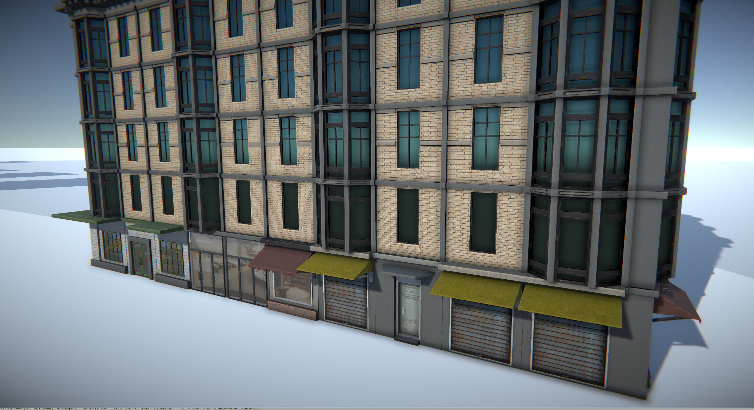 Modular Building Set Low-poly 3D model_6