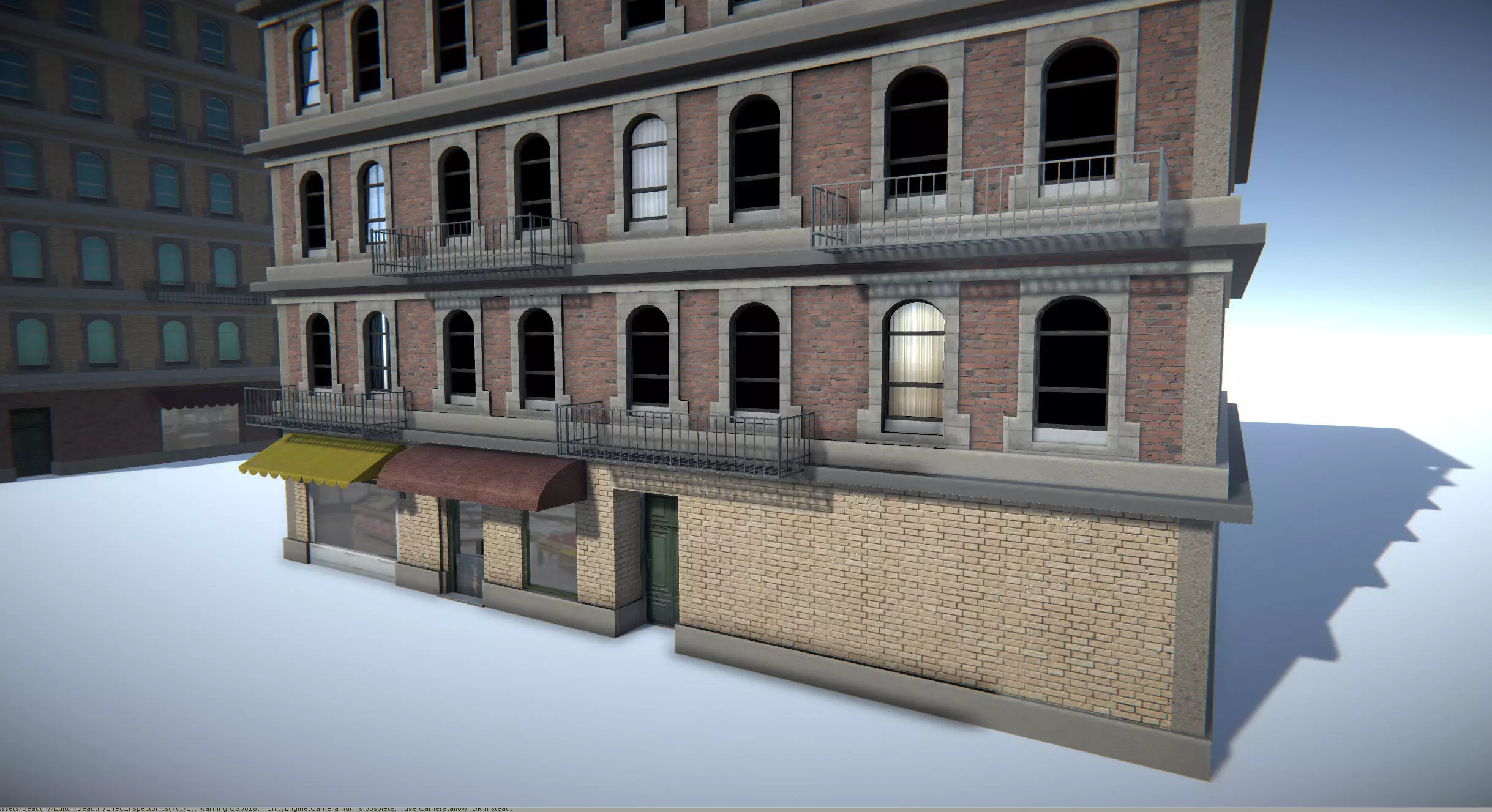 Modular Building Set Low-poly 3D model_0