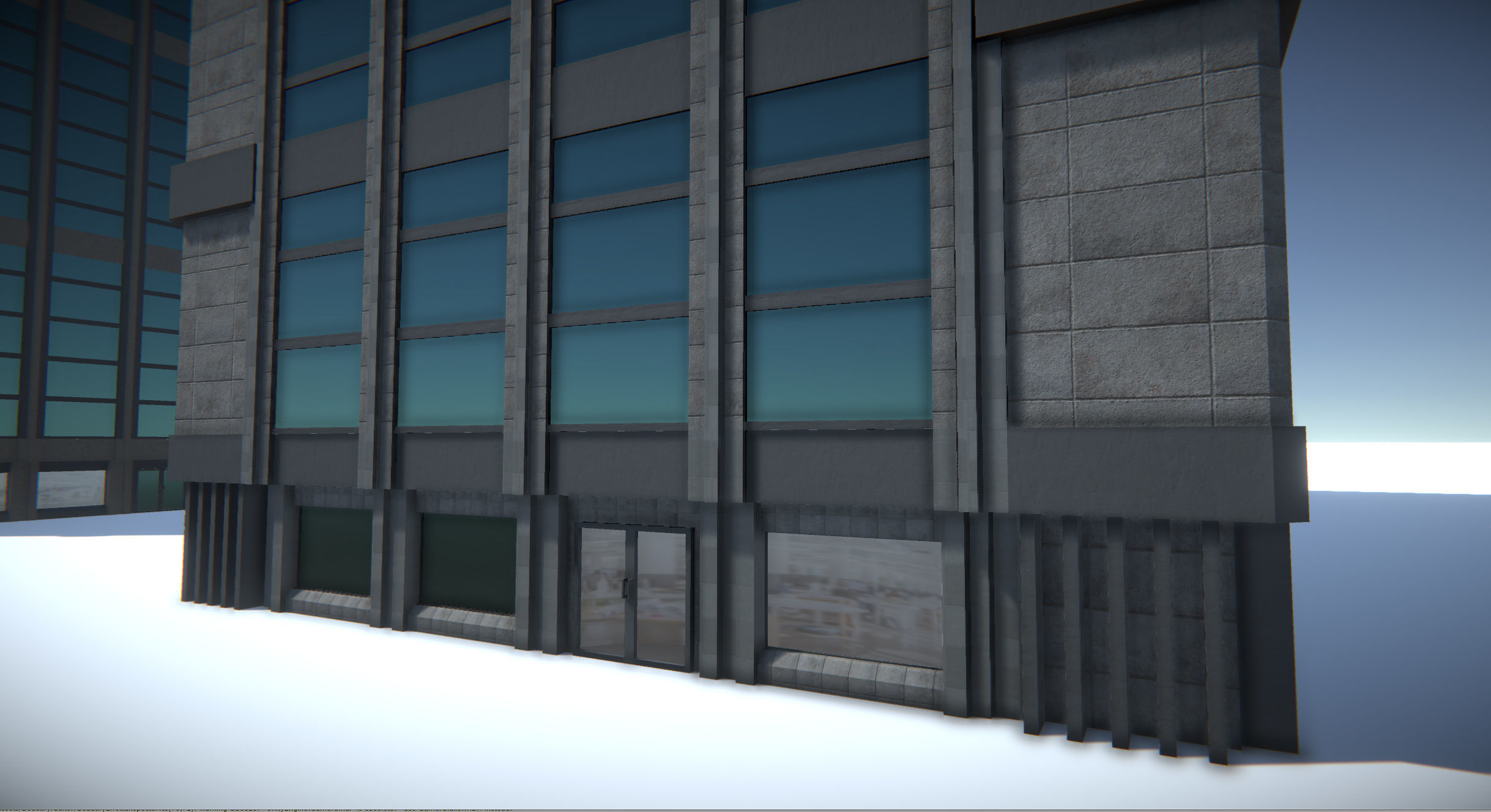 Modular Building Set Low-poly 3D model_3