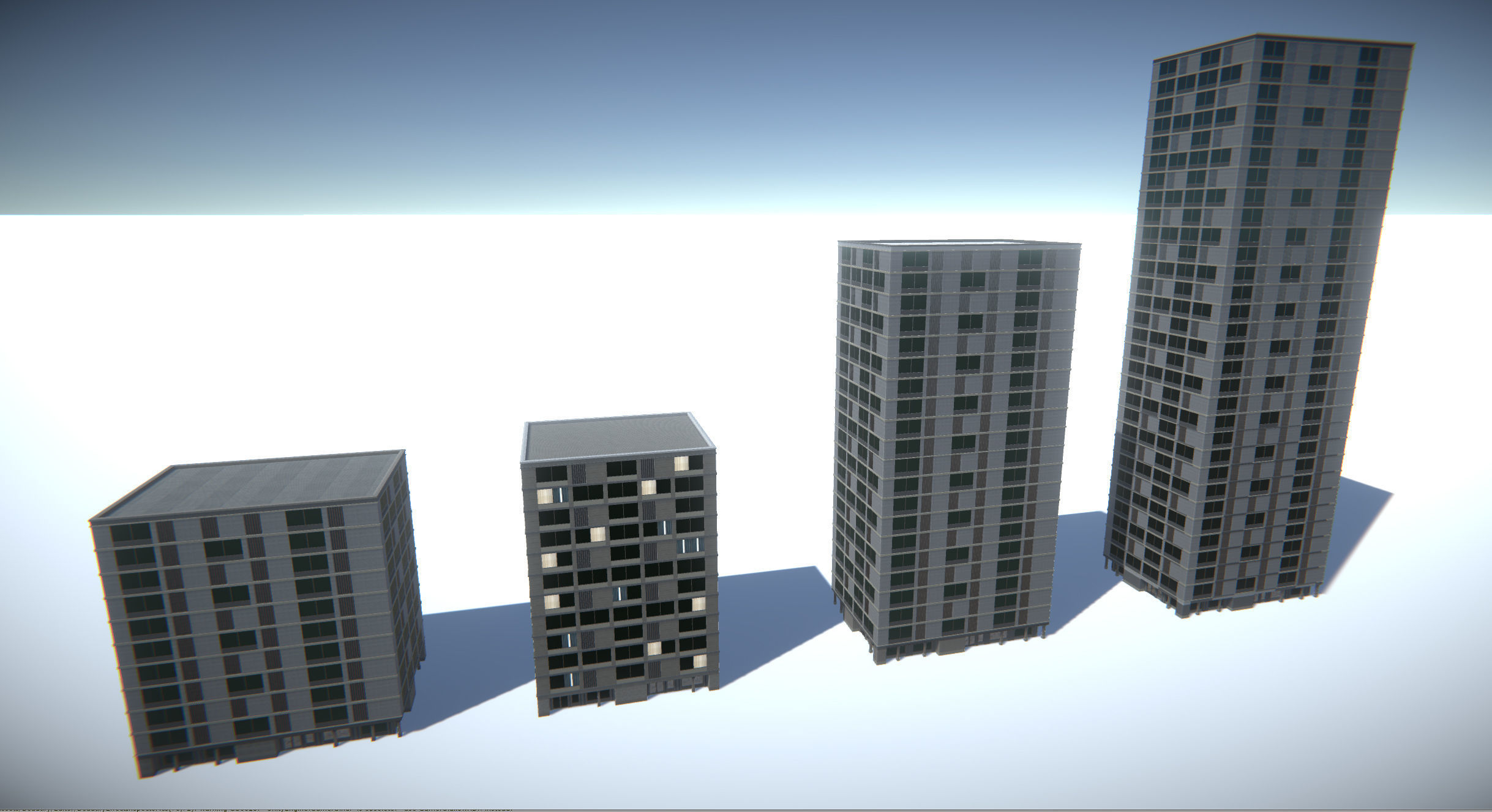 Modular Building Set Low-poly 3D model_24